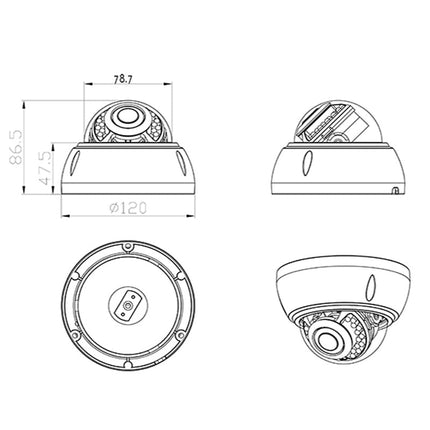 Weatherproof 4K Dome Security Camera with Human and Face Detection – White