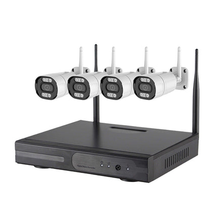 Wireless 10-Channel NVR Security Camera Kit with 4× 3MP Waterproof Outdoor Cameras and Tuya Smart App