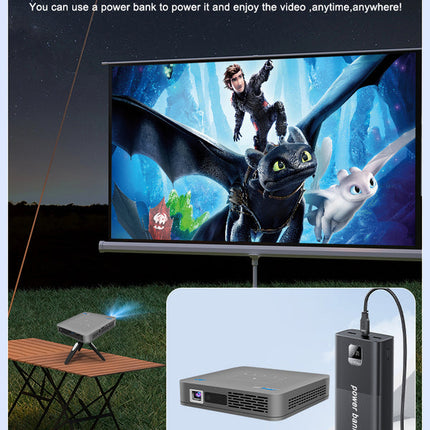Compact 1080P DLP Projector with Auto Focus, WiFi, and Android Smart System