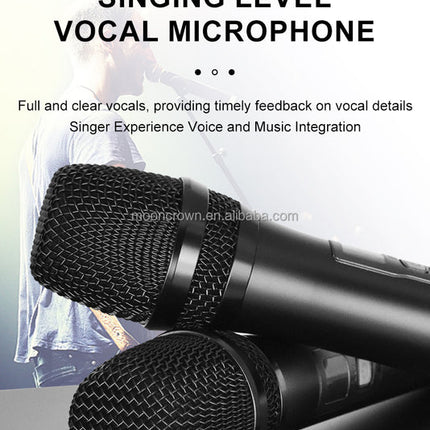 Dual Wireless Microphone System with Receiver – 80m Range, Adjustable Frequency, Clear Audio