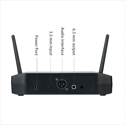 4-Channel UHF Wireless Microphone System with 4 Handheld Mics for Karaoke, Stage, and Events