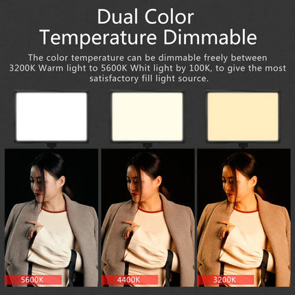 Professional 45W LED Panel Light with Remote, Adjustable 2700–6500K, 1–100% Dimming for Video & Photo Studio
