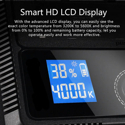 Professional 45W LED Panel Light with Remote, Adjustable 2700–6500K, 1–100% Dimming for Video & Photo Studio