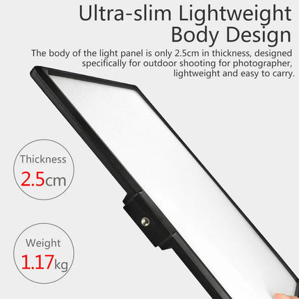 Professional 45W LED Panel Light with Remote, Adjustable 2700–6500K, 1–100% Dimming for Video & Photo Studio