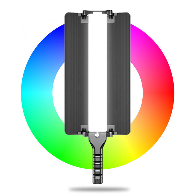 Cordless RGB Video Light Wand with Barn Doors, Adjustable Color Temperature & App Control
