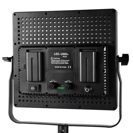 45W RGB Video Light Panel with Adjustable Colour Temperature, Dual NP-F Battery Compatibility & Portable Storage Bag