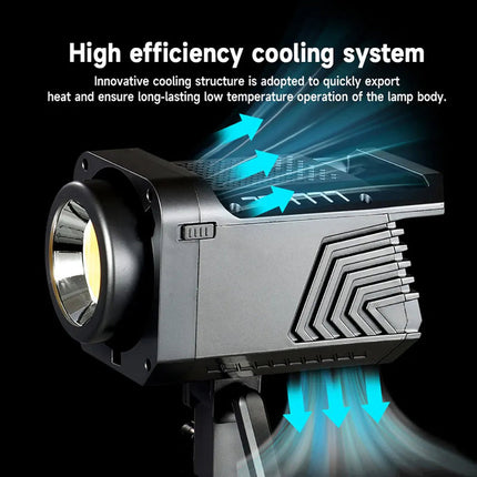 100W RGB Photography & Video Light with LCD Screen, Remote Control, and Reflector