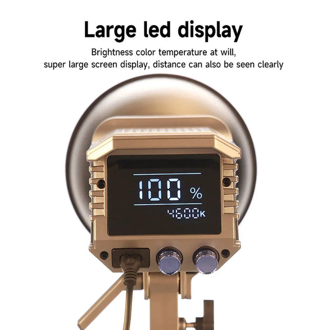Studio RGB Video Light 100W with Remote, Reflector and LCD Display – Adjustable 2700–6500K Lighting