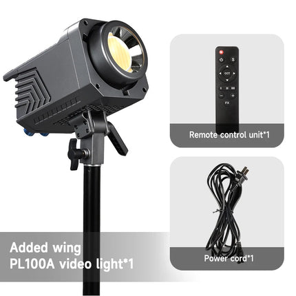 Studio RGB Video Light 100W with Remote, Reflector and LCD Display – Adjustable 2700–6500K Lighting
