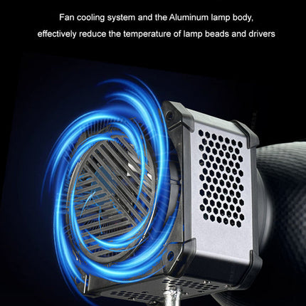 200W COB Studio Light with Adjustable 2700–6500K, Remote Control, Reflector & Carry Case