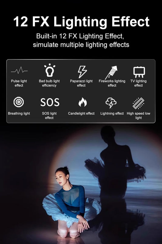 M20 200W COB Studio Light 2700–6500K with Reflector and Carry Case