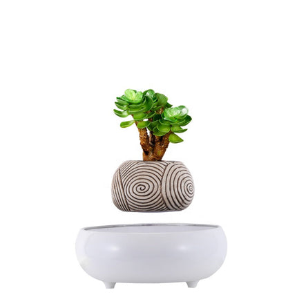 Floating Magnetic Ceramic Planter for Modern Interiors – Elegant Desk & Table Decor