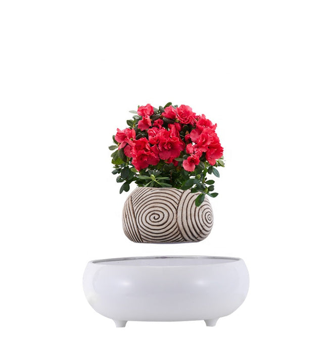 Floating Magnetic Ceramic Planter for Modern Interiors – Elegant Desk & Table Decor