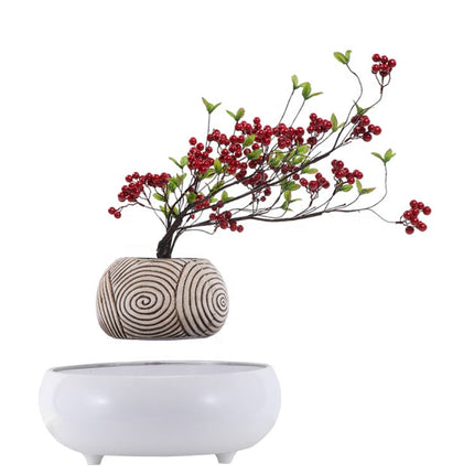 Magnetic Levitating Ceramic Flower Pot – Modern Floating Planter for Home & Office Décor