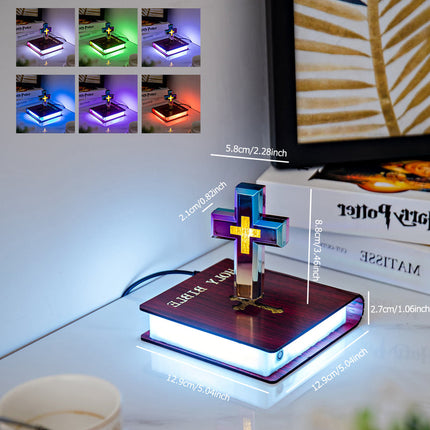 Floating LED Cross Lamp with Touch Sensor | Modern Faith-Inspired Home Décor Light
