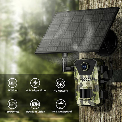 Waterproof 4G Trail Camera Wide Angle 140 Degree Lens Night Vision