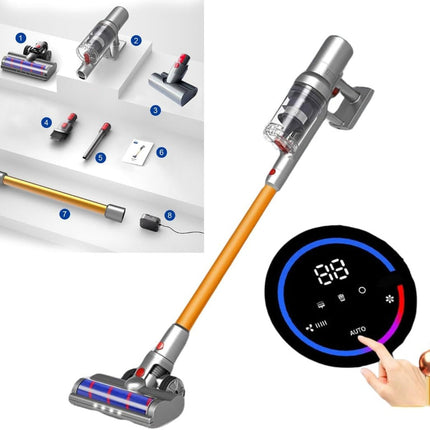 High-Power Cordless Stick Vacuum Cleaner with Touch Control, LED Floor Light, 0.8L Dust Tank, and HEPA Filtration