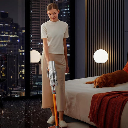 High-Power Cordless Stick Vacuum Cleaner with Touch Control, LED Floor Light, 0.8L Dust Tank, and HEPA Filtration