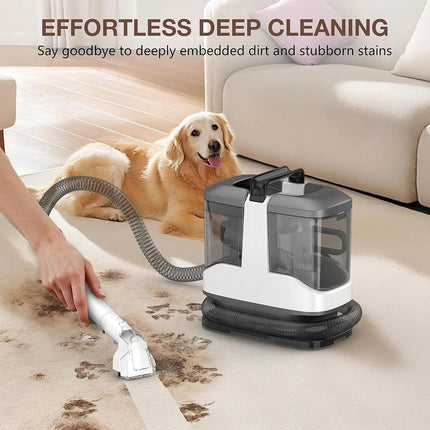 Corded Handheld Wet & Dry Spot Cleaner with Scrubbing Function and Dual Water Tanks for Home, Car, and Hotel Use