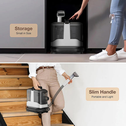 Corded Handheld Wet & Dry Spot Cleaner with Scrubbing Function & Dual Water Tanks for Home and Car Use