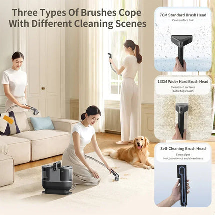 Portable Wet & Dry Carpet and Upholstery Cleaner with 1.6L Water Tank