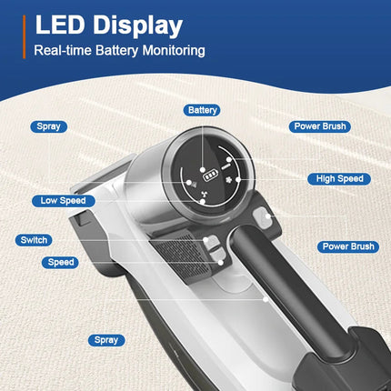 Cordless Handheld Wet & Dry Carpet and Upholstery Spot Cleaner with Roller Brush