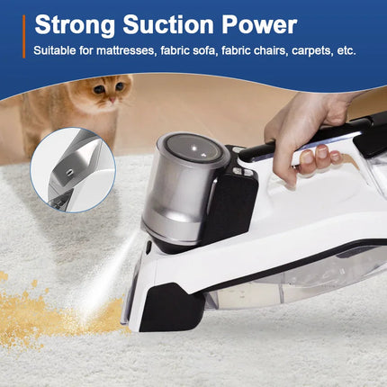 Handheld Cordless Wet and Dry Carpet and Upholstery Cleaner for Home and Hotel Use