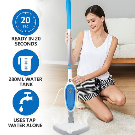 Electric 11-in-1 Steam Mop with Detachable Handheld Steamer for Floors and Home Surfaces