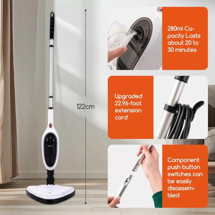 Electric 11-in-1 Steam Mop with Detachable Handheld Steamer for Floors and Home Surfaces