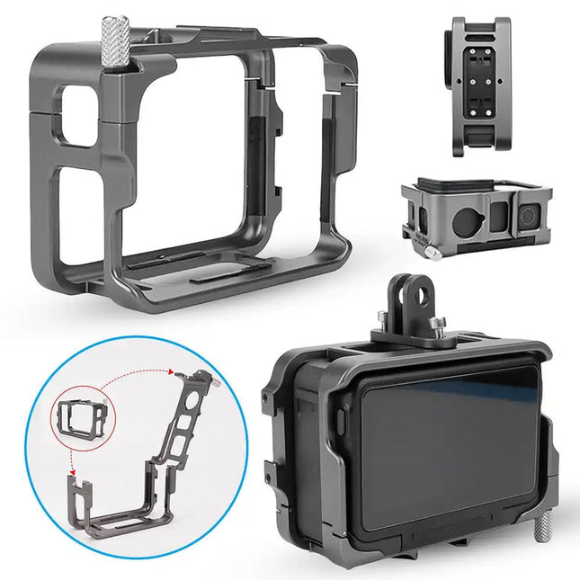 Protective Alloy Frame Housing with Adjustable Mount & Audio Adapter for 360 Ace / Ace Pro
