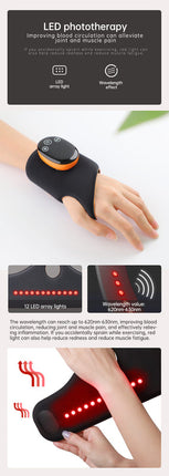 Cordless Heated Eye Massager with LED Light Therapy and 3 Vibration Modes – Black