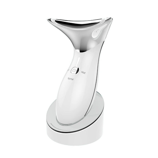 Portable Hot & Cold Facial Massager with Vibration and LED Light Therapy – White