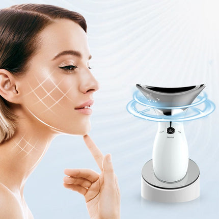 Portable Hot & Cold Facial Massager with Vibration and LED Light Therapy – White