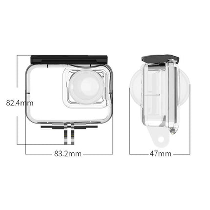 Mini Black Waterproof Housing 80m Diving Cover with Tempered Glass