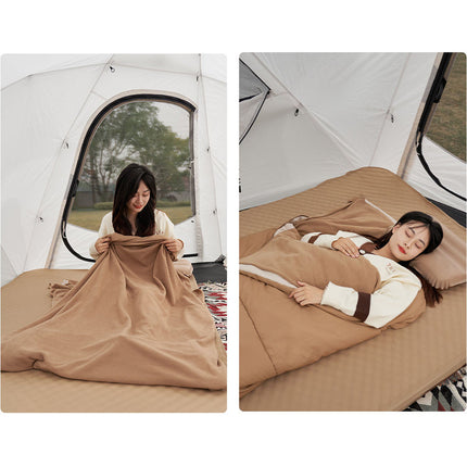Cold-Weather Envelope Sleeping Bag with Washed Cotton Liner – 190 × 180 cm