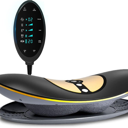 Home Back Stretcher & Electric Lumbar Massager with Infrared and EMS – Black