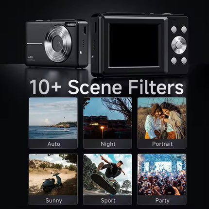 Compact Full HD Digital Camera with 44MP Photo Output and Extended Battery Performance