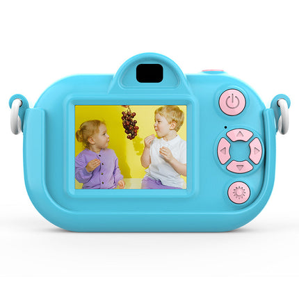 Mini Digital 2.7K Video Camera with 128GB Memory Card Slot – Blue