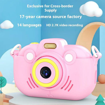 Mini Digital 2.7K Video Camera with 128GB Memory Card Slot – Blue
