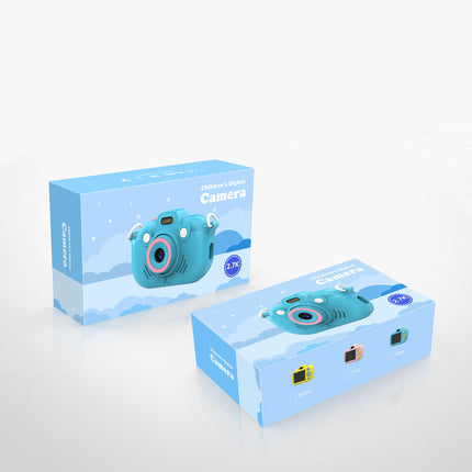 Mini Digital 2.7K Video Camera with 128GB Memory Card Slot – Blue