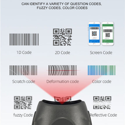 Handheld 2D USB QR & Barcode Reader for Fast Passport and Data Scanning