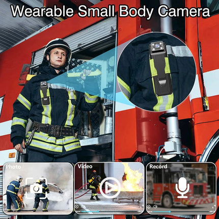 Compact Wearable Action Camera with Rotating Lens, Night Recording and Built-in Display