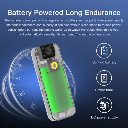 1080P HD Wearable Body Camera with Night Vision Wide Angle Lens and Long Battery Life Black