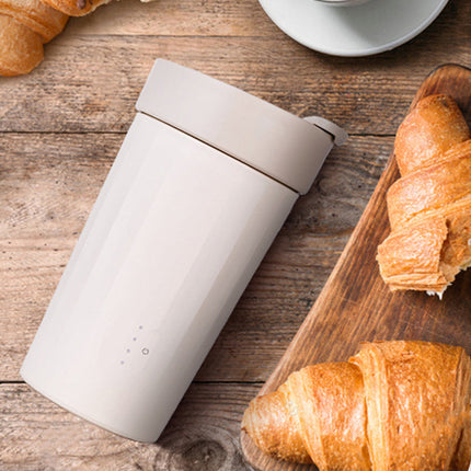 Portable 2-in-1 Hot & Cold Milk Frother with 8800RPM Stainless Steel Travel Mug 300ml