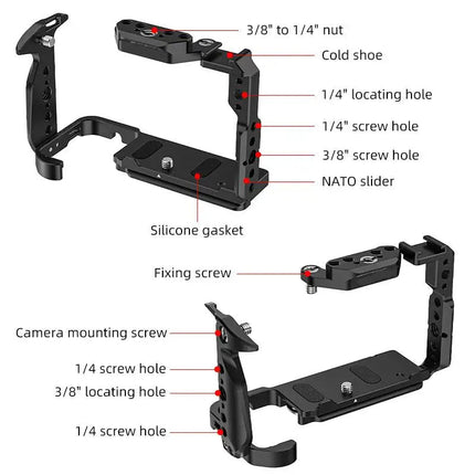 Portable FX2 Camera Cage – CNC Machined Aluminium, Compact 146×66×101mm