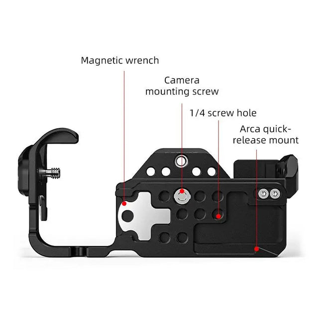 Portable FX2 Camera Cage – CNC Machined Aluminium, Compact 146×66×101mm