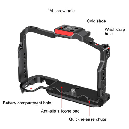 Lightweight Aluminum Camera Cage with Multiple Accessory Mounts for DSLR & Mirrorless Cameras