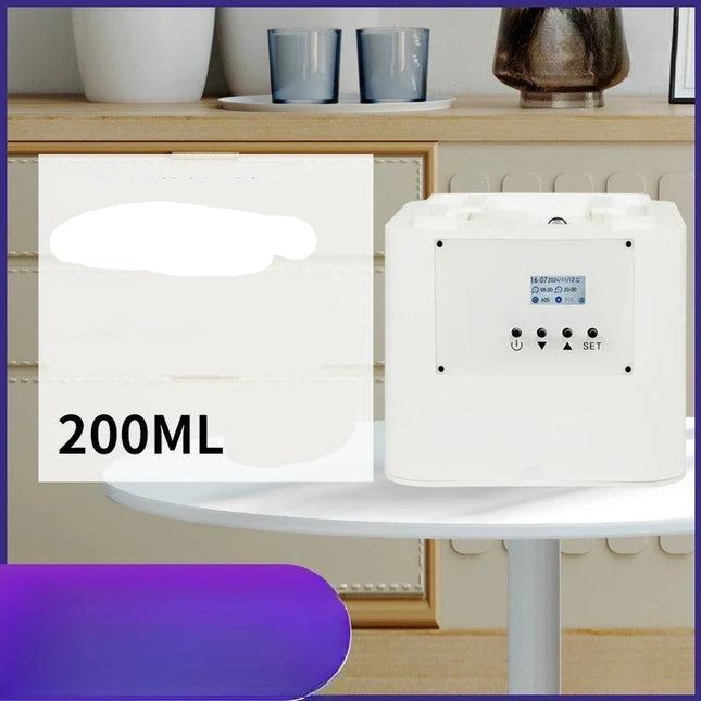 Compact Ultrasonic Essential Oil Diffuser 200ml – App Control via Bluetooth & WiFi, White