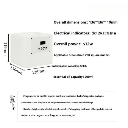 Compact Ultrasonic Essential Oil Diffuser 200ml – App Control via Bluetooth & WiFi, White