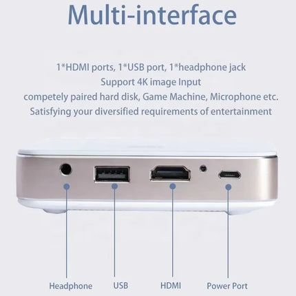 Portable Smart Projector with Built-in Battery, Speaker & Device Mirroring